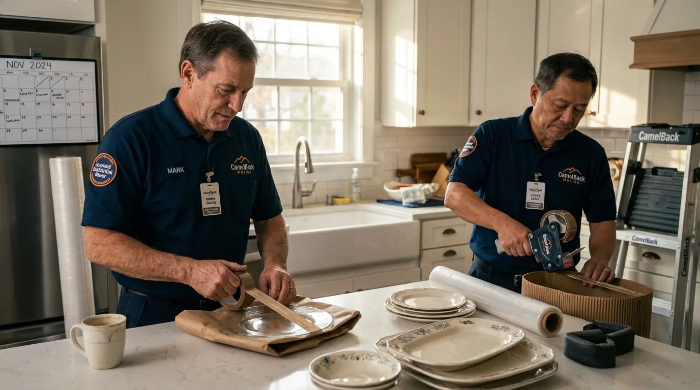 Professional crew packing kitchen dishware in Fremont, NE